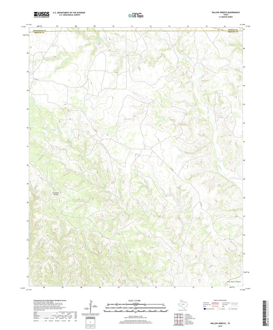 Willow Arroyo Texas US Topo Map Image