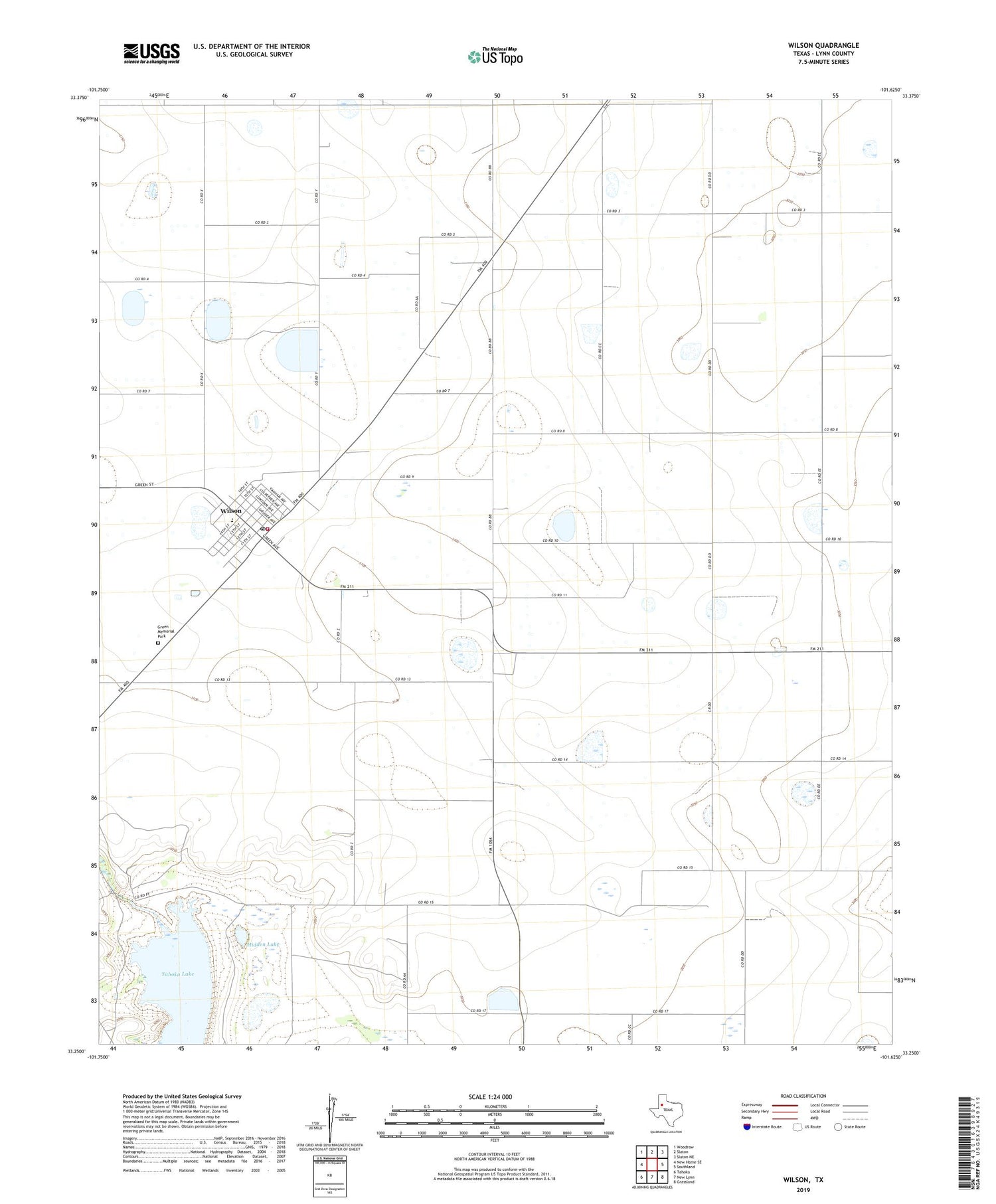 Wilson Texas US Topo Map Image