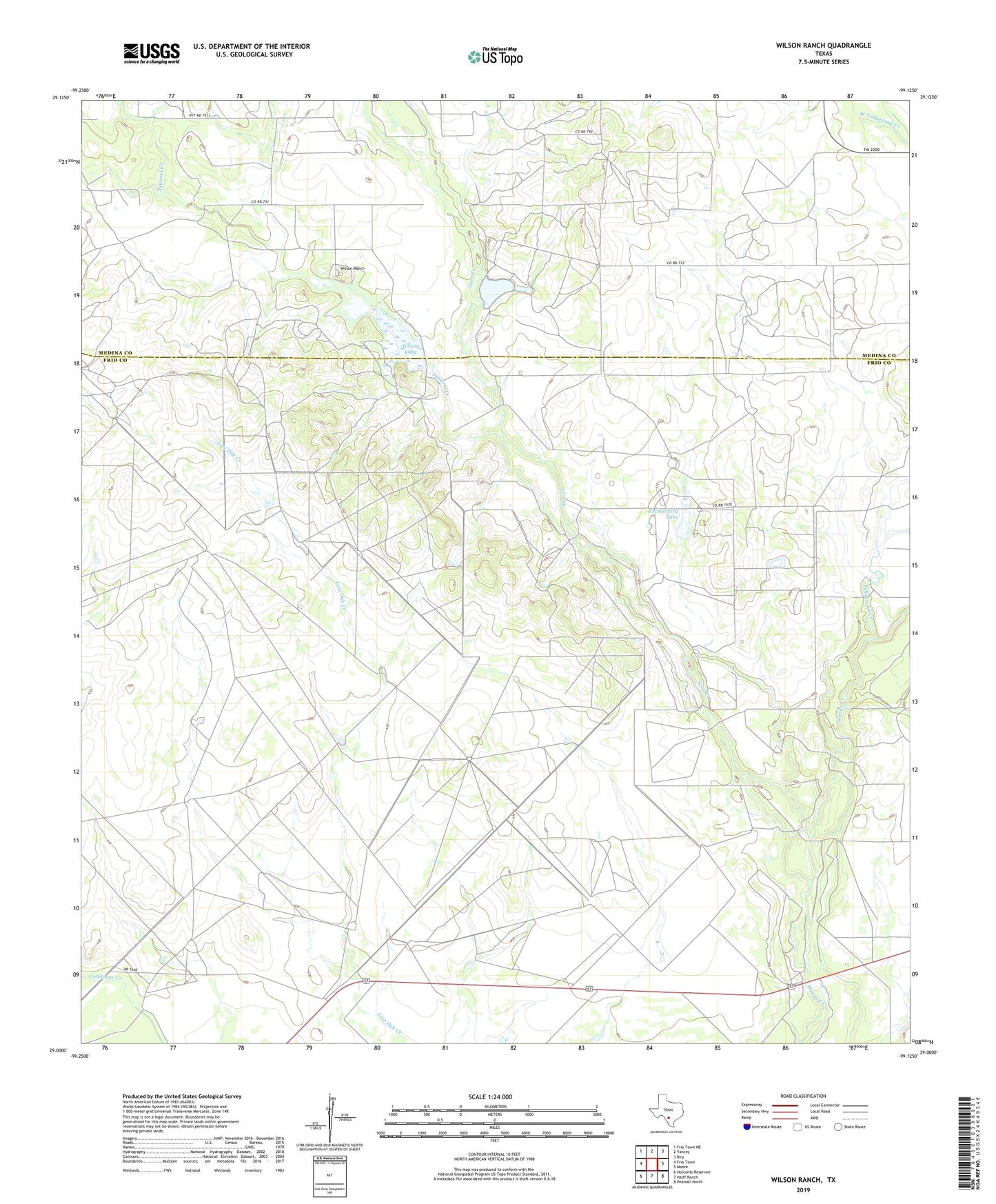 Wilson Ranch Texas US Topo Map Image