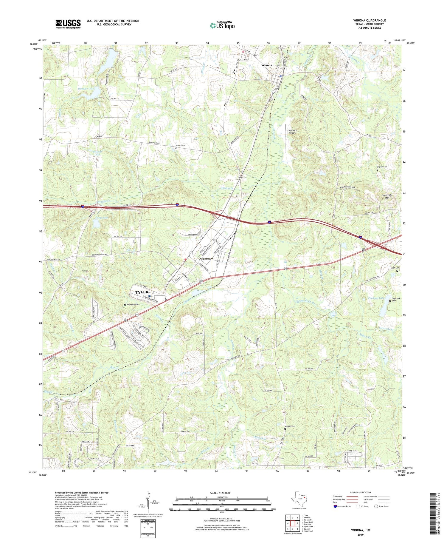 Winona Texas US Topo Map Image
