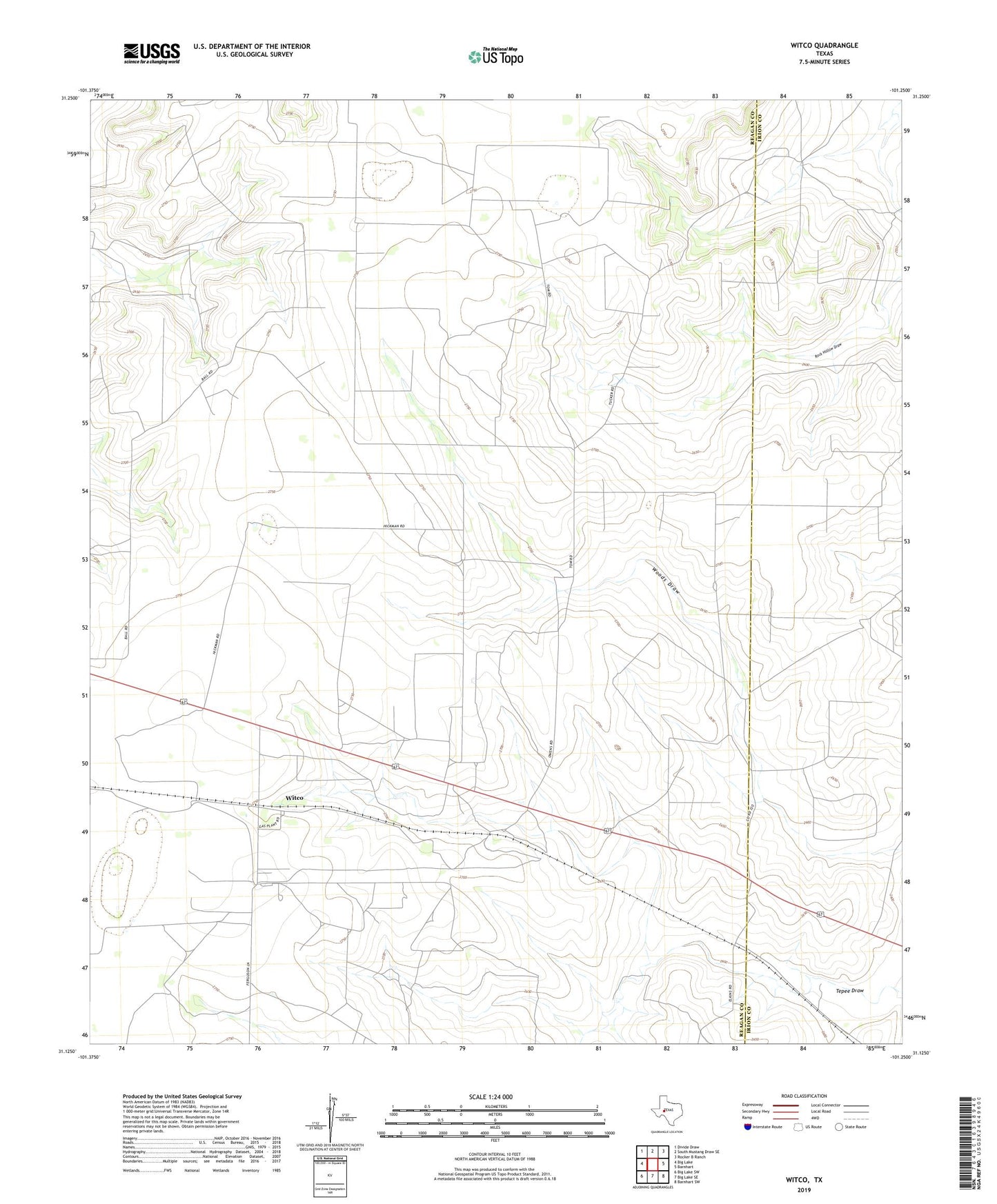Witco Texas US Topo Map Image