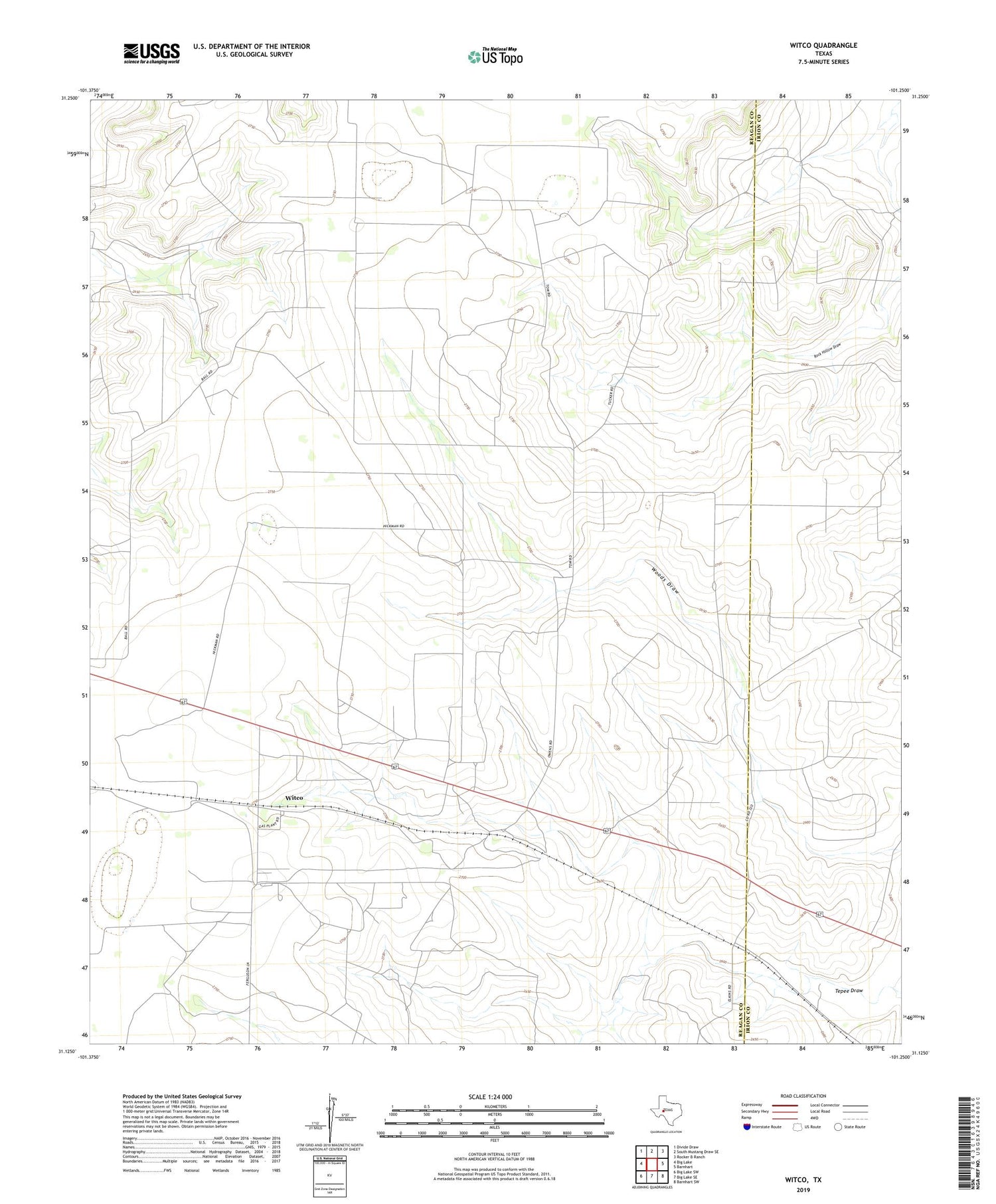 Witco Texas US Topo Map Image