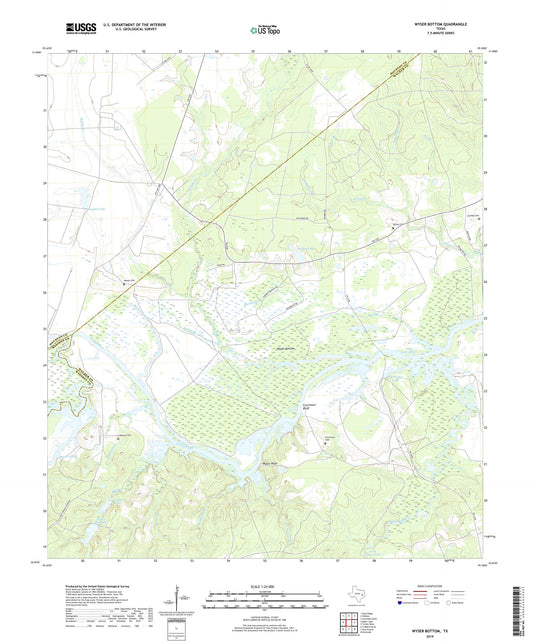Wyser Bottom Texas US Topo Map Image