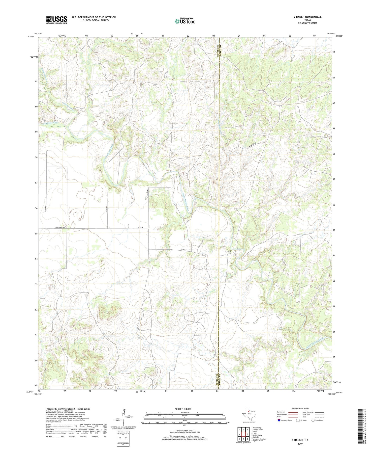 Y Ranch Texas US Topo Map Image