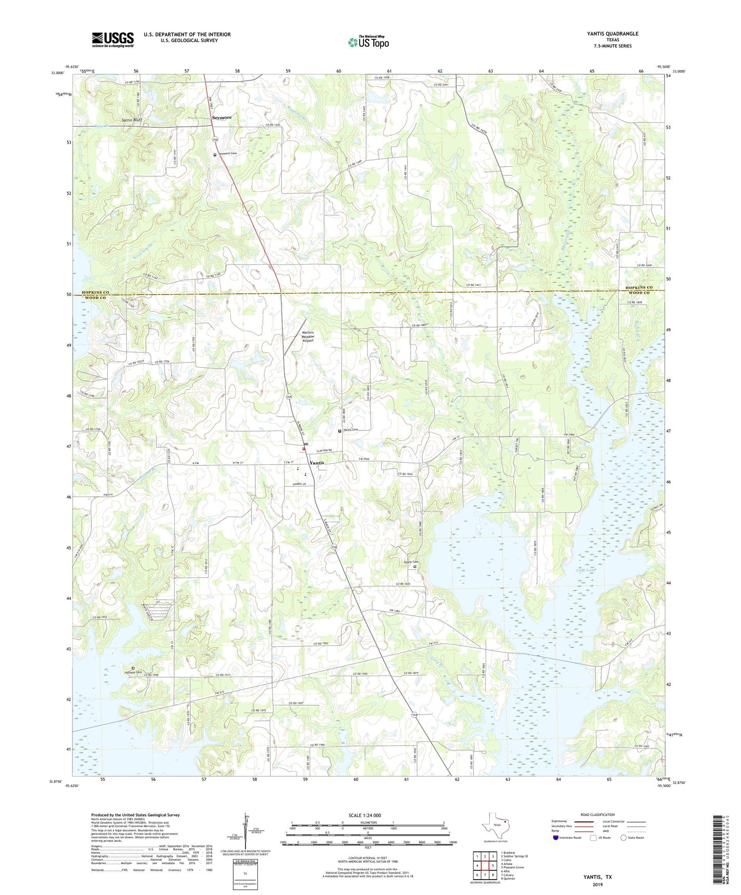 Yantis Texas US Topo Map Image