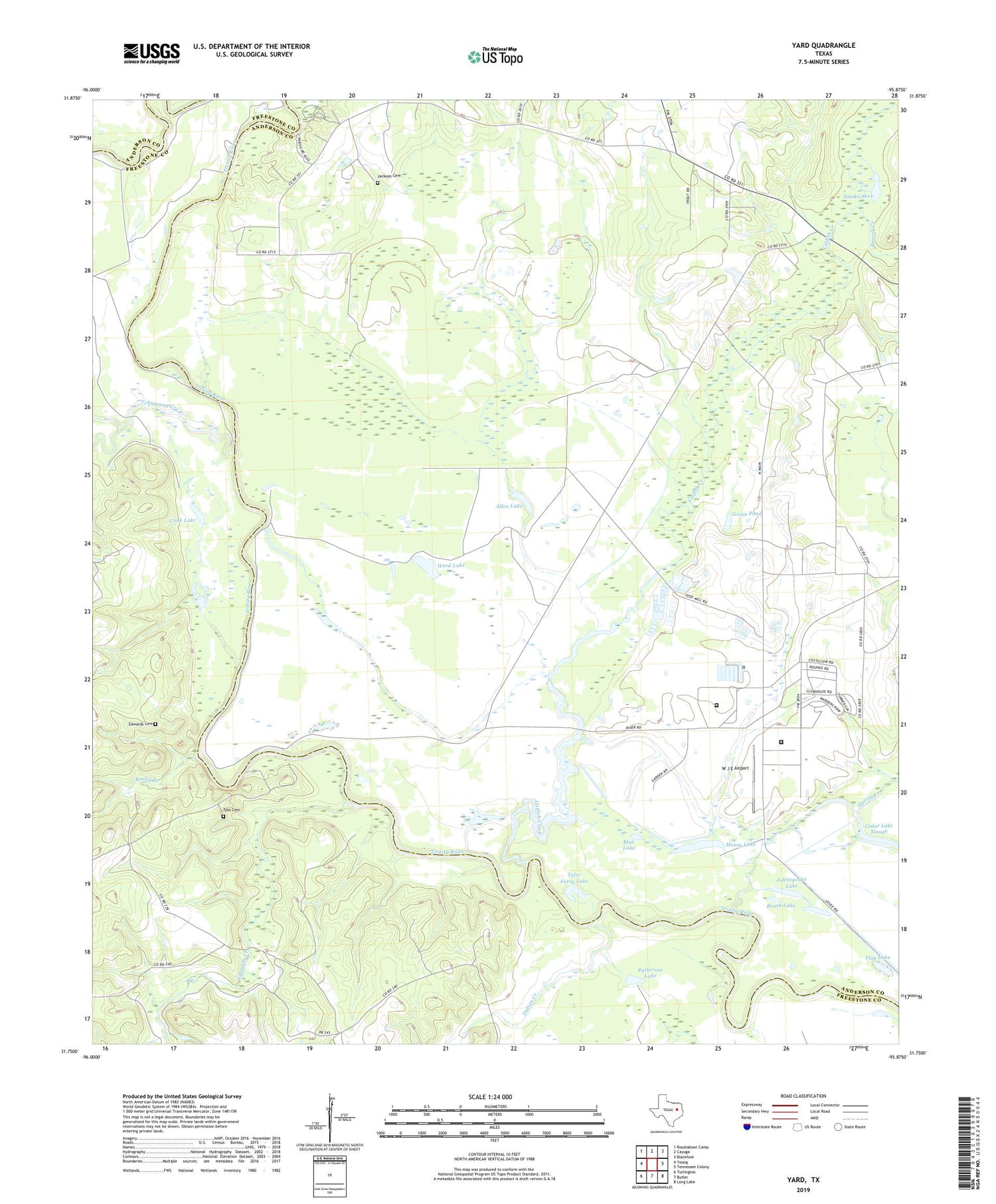 Yard Texas US Topo Map Image