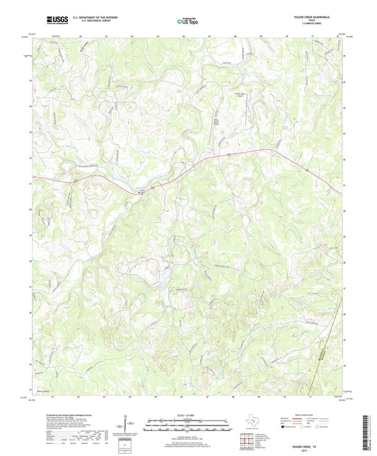 Yeager Creek Texas US Topo Map Image