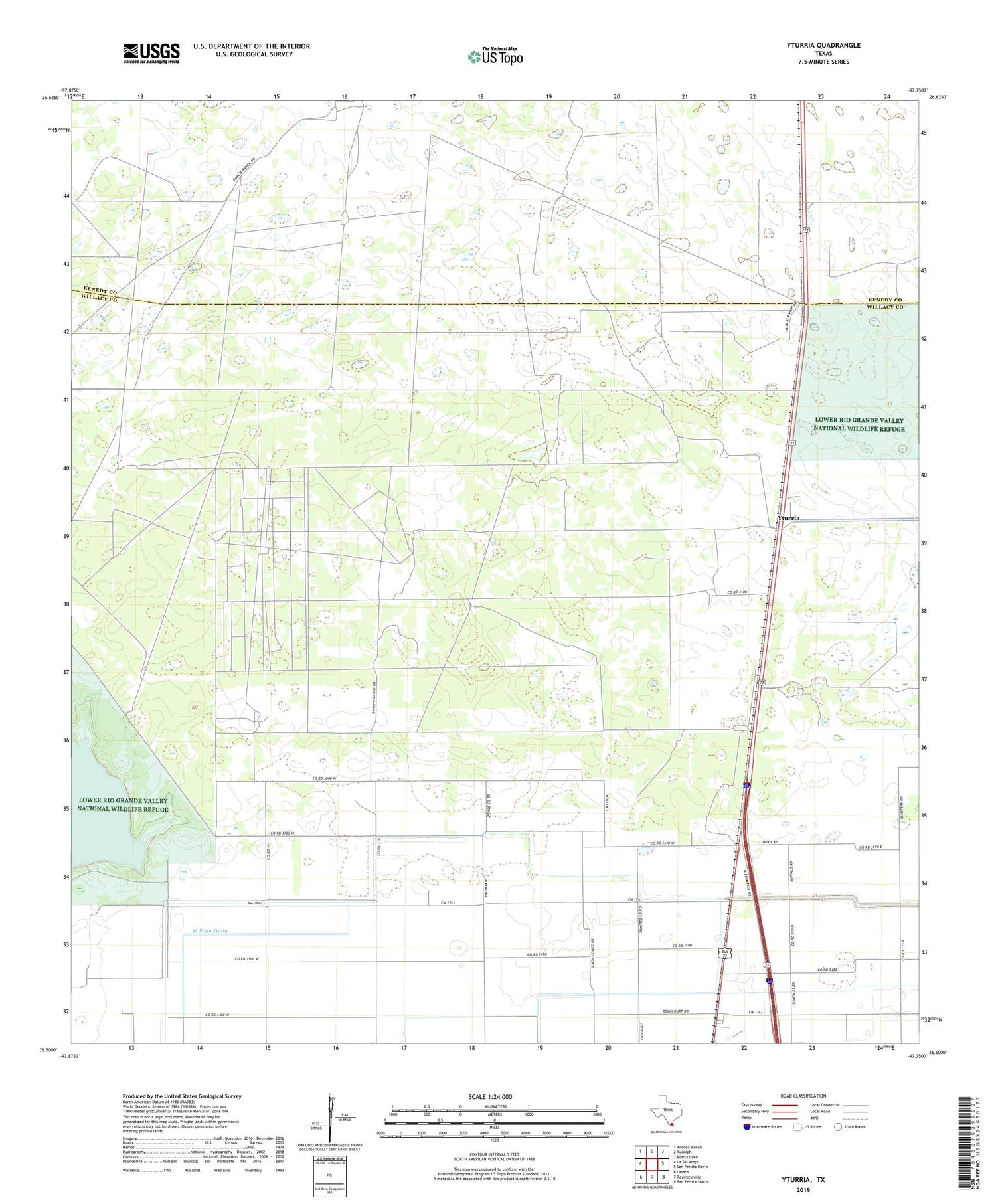 Yturria Texas US Topo Map Image