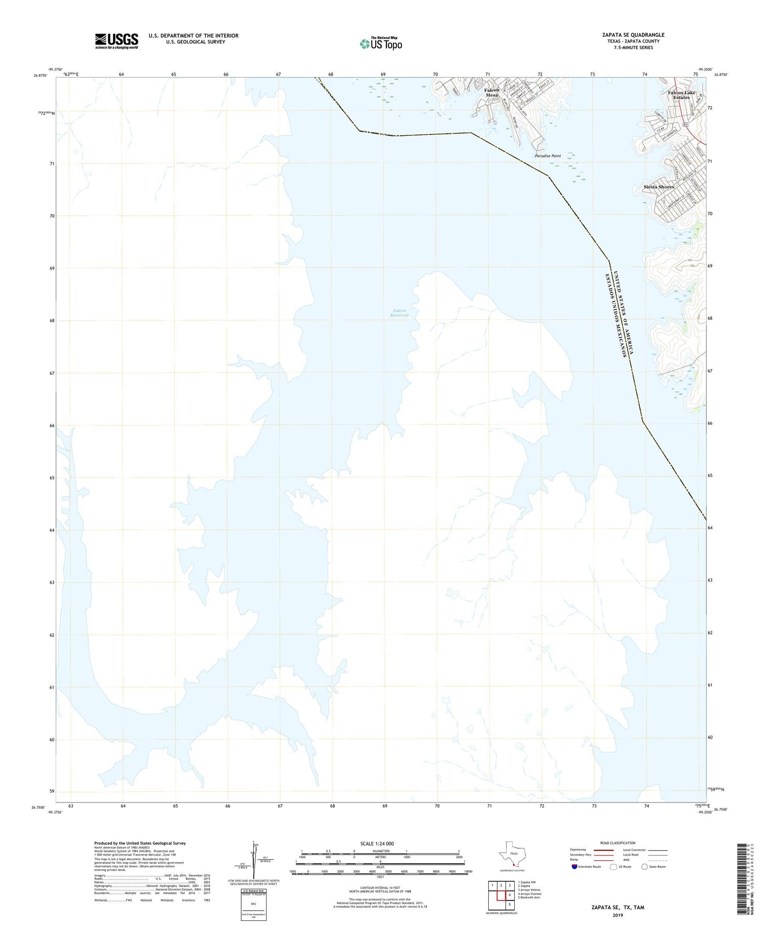 Zapata SE Texas US Topo Map Image
