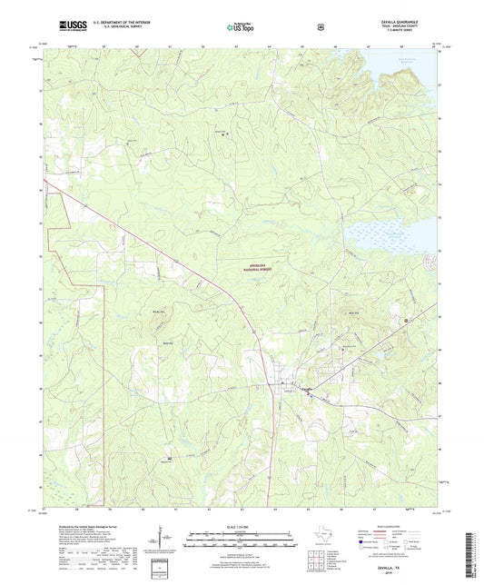 Zavalla Texas US Topo Map Image