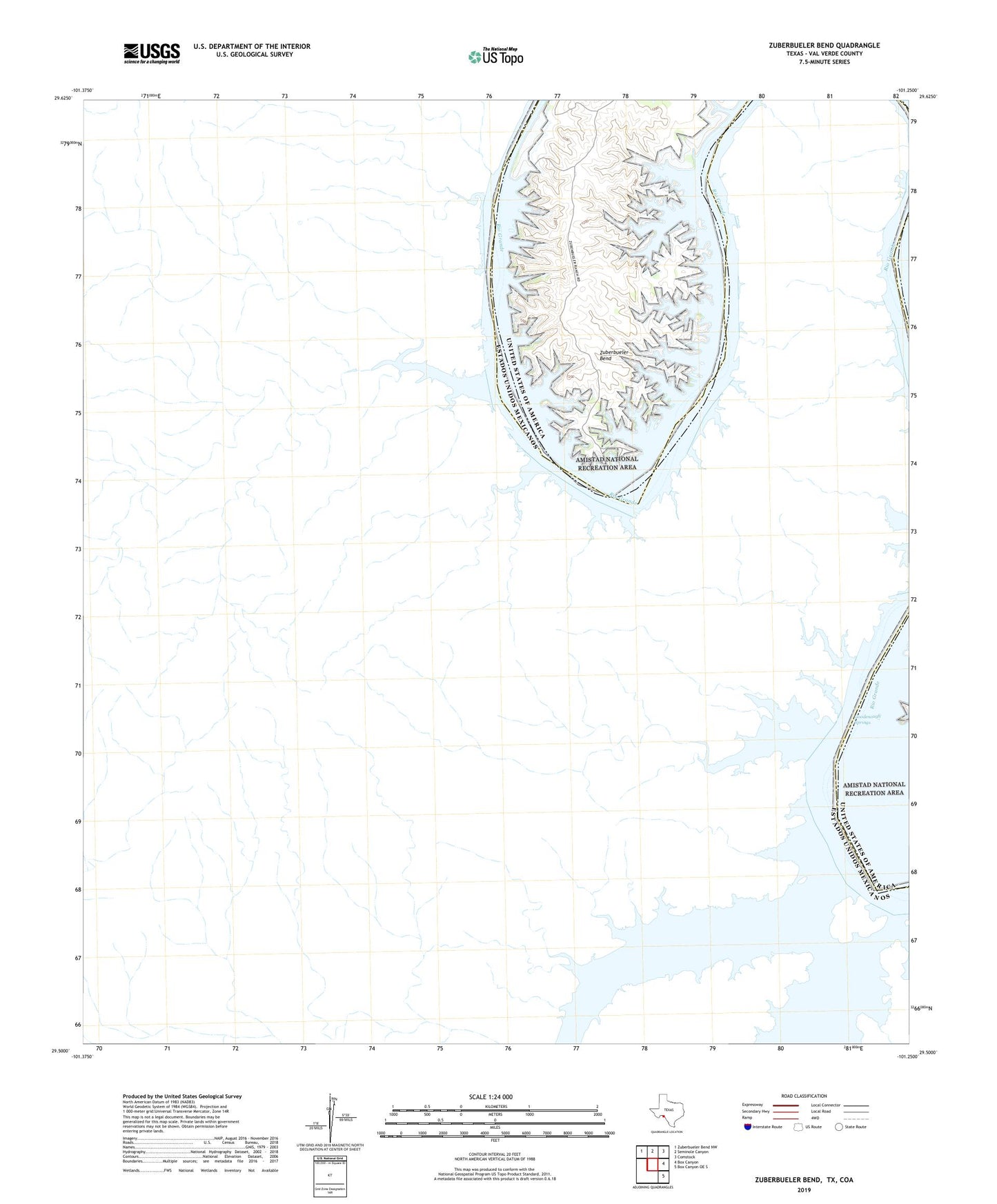 Zuberbueler Bend Texas US Topo Map Image