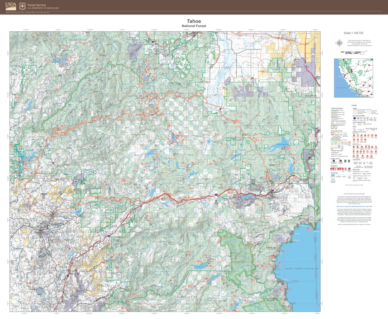 Tahoe National Forest Map MyTopo Map Store
