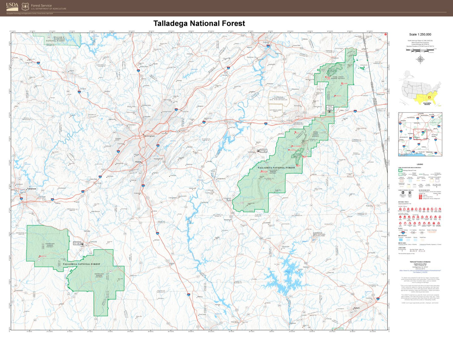 Talladega National Forest Map