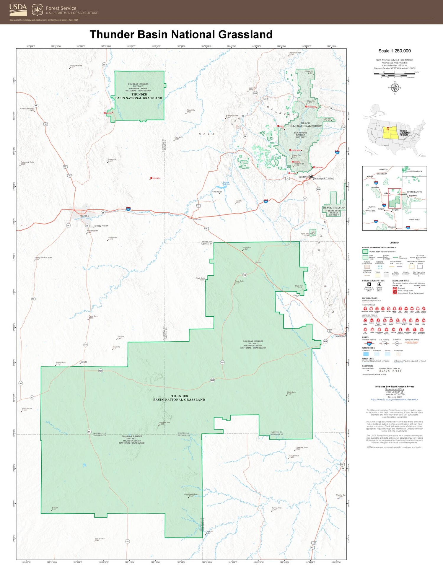 Thunder Basin National Grassland Map