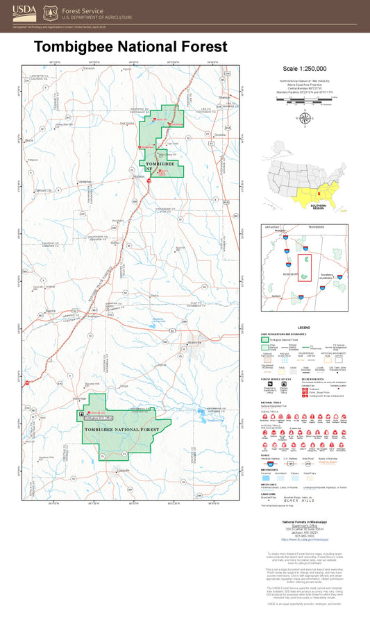 Tombigbee National Forest Map