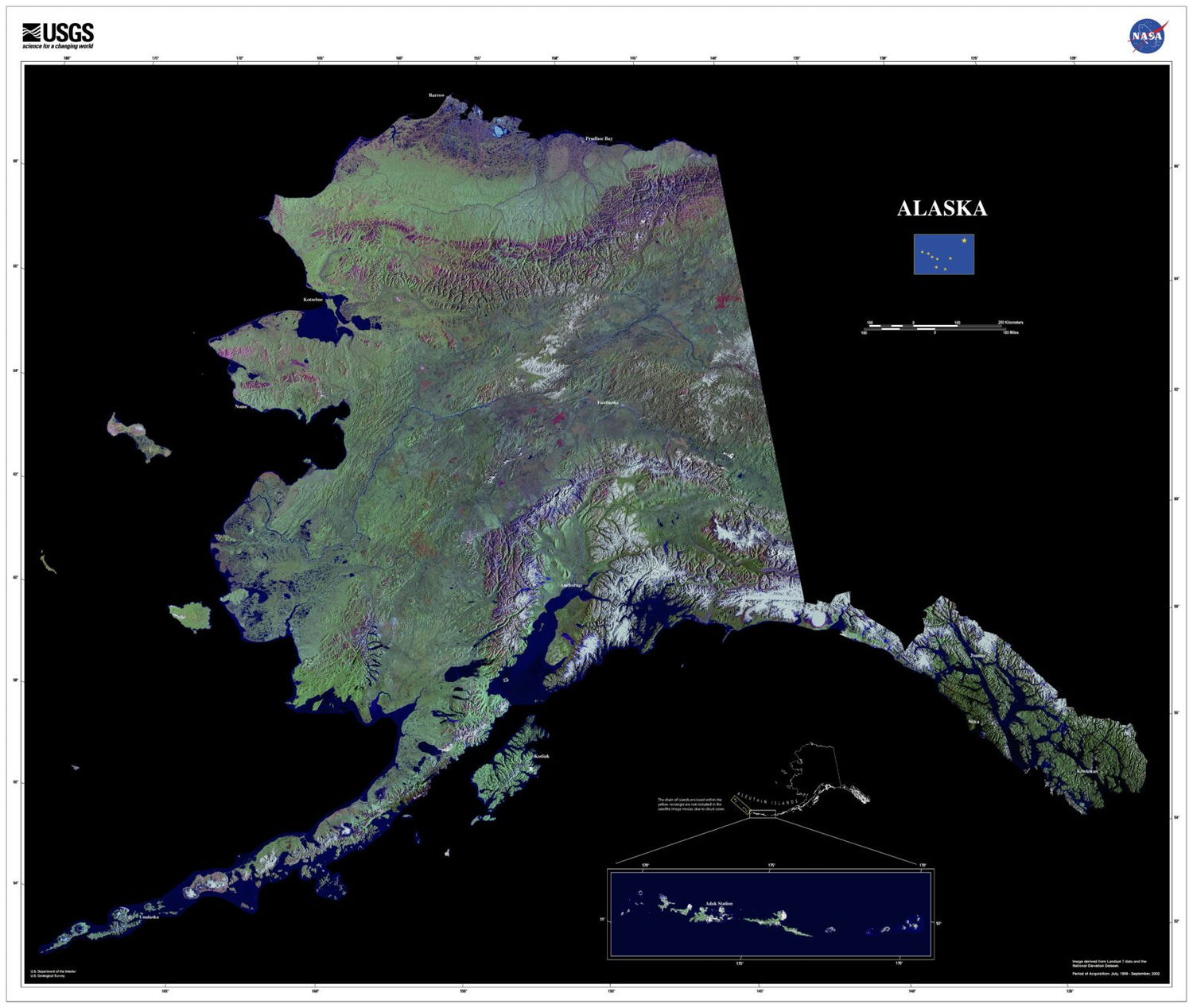 State of Alaska Satellite Map