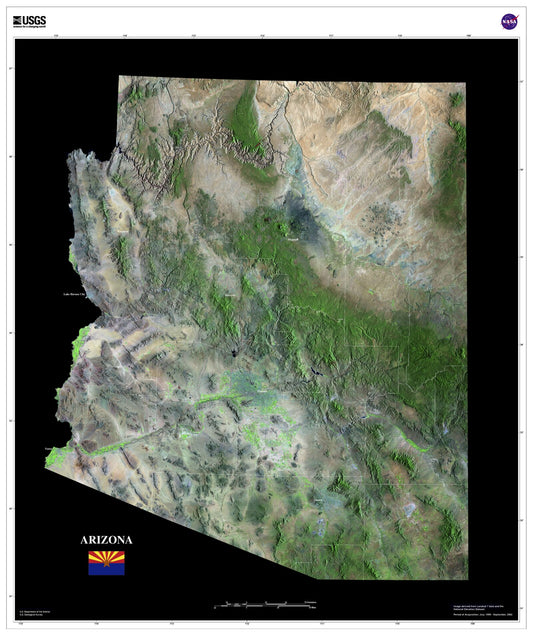 State of Arizona Satellite Map