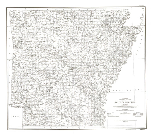 State of Arkansas Line Drawing Map