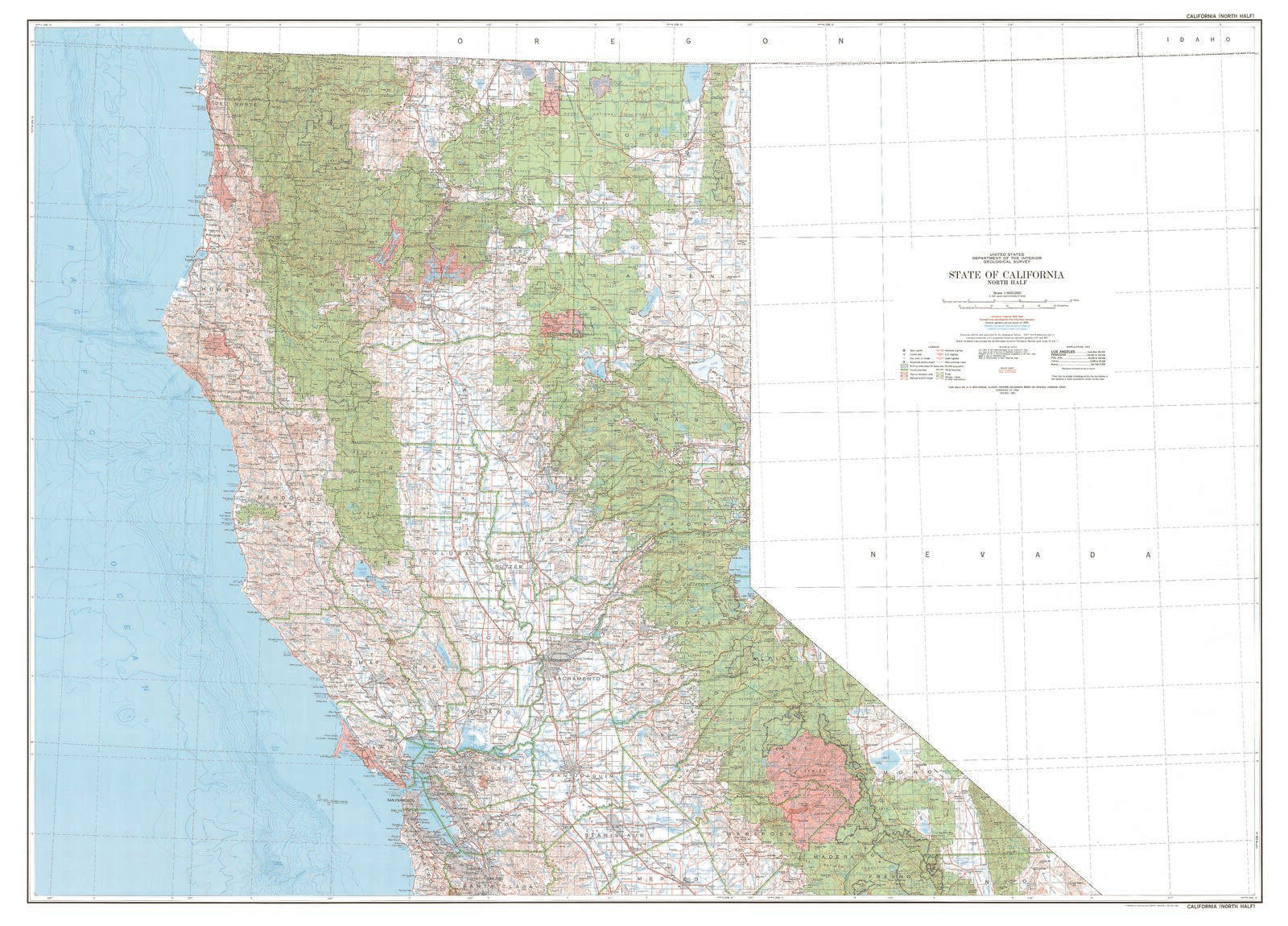 State of California Maps MyTopo - USGS State California North Topographic 