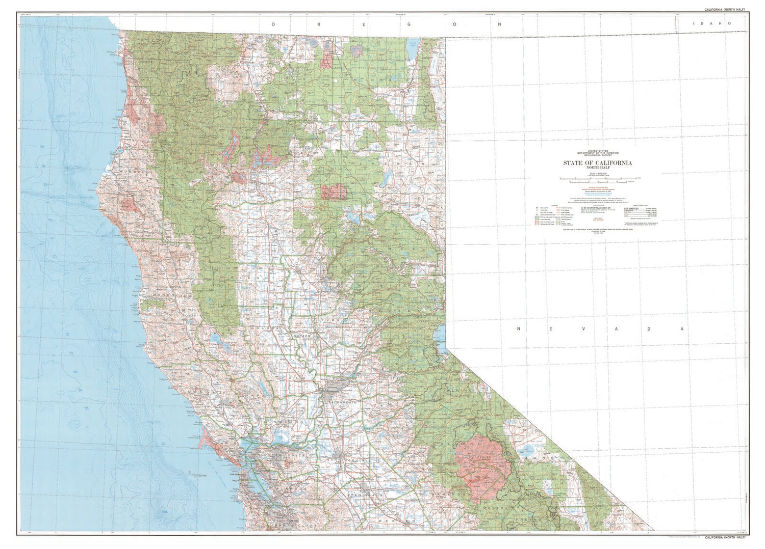 State of California North Topographic Map