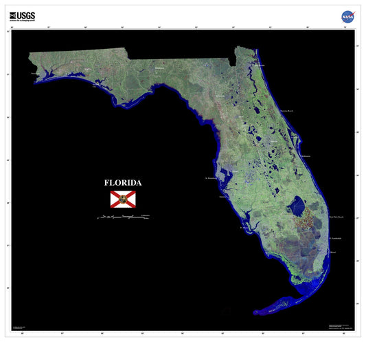 State of Florida Satellite Map