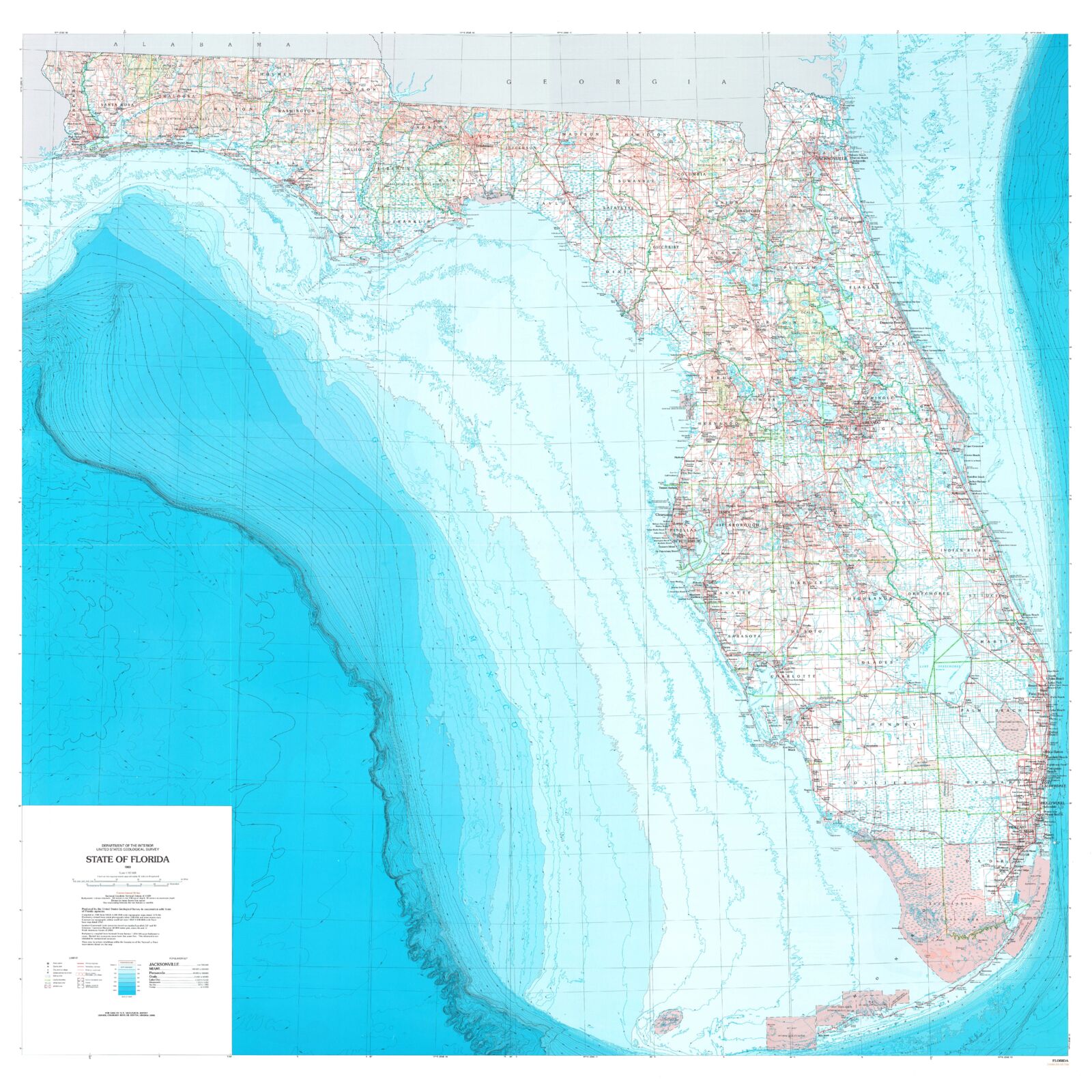Florida Topographic Map.pdf State of Florida Topographic Map – MyTopo Map Store