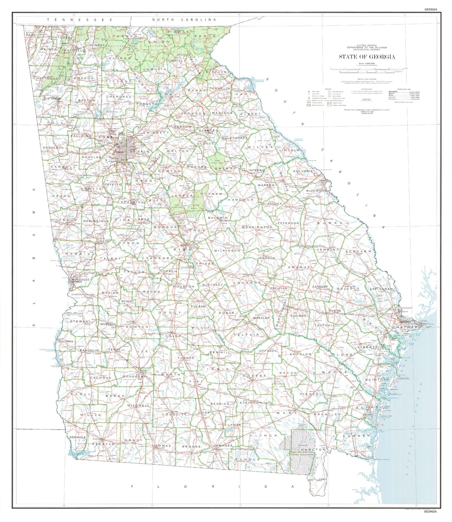 State of Georgia Base Map Map