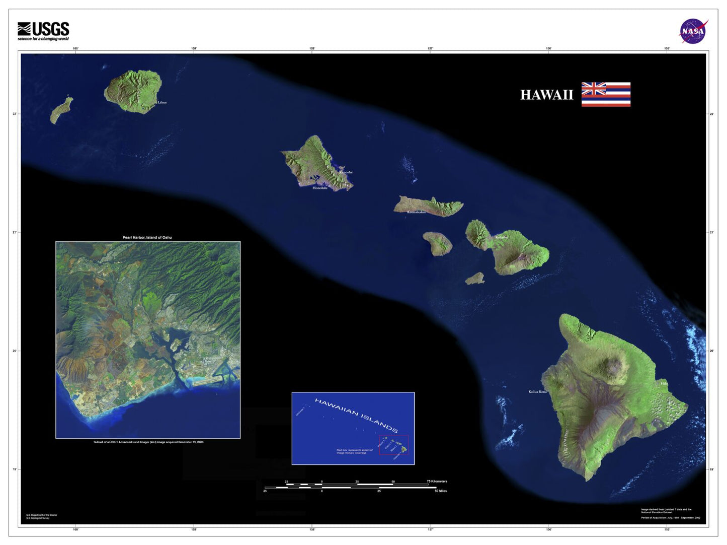 State of Hawaii Satellite Map