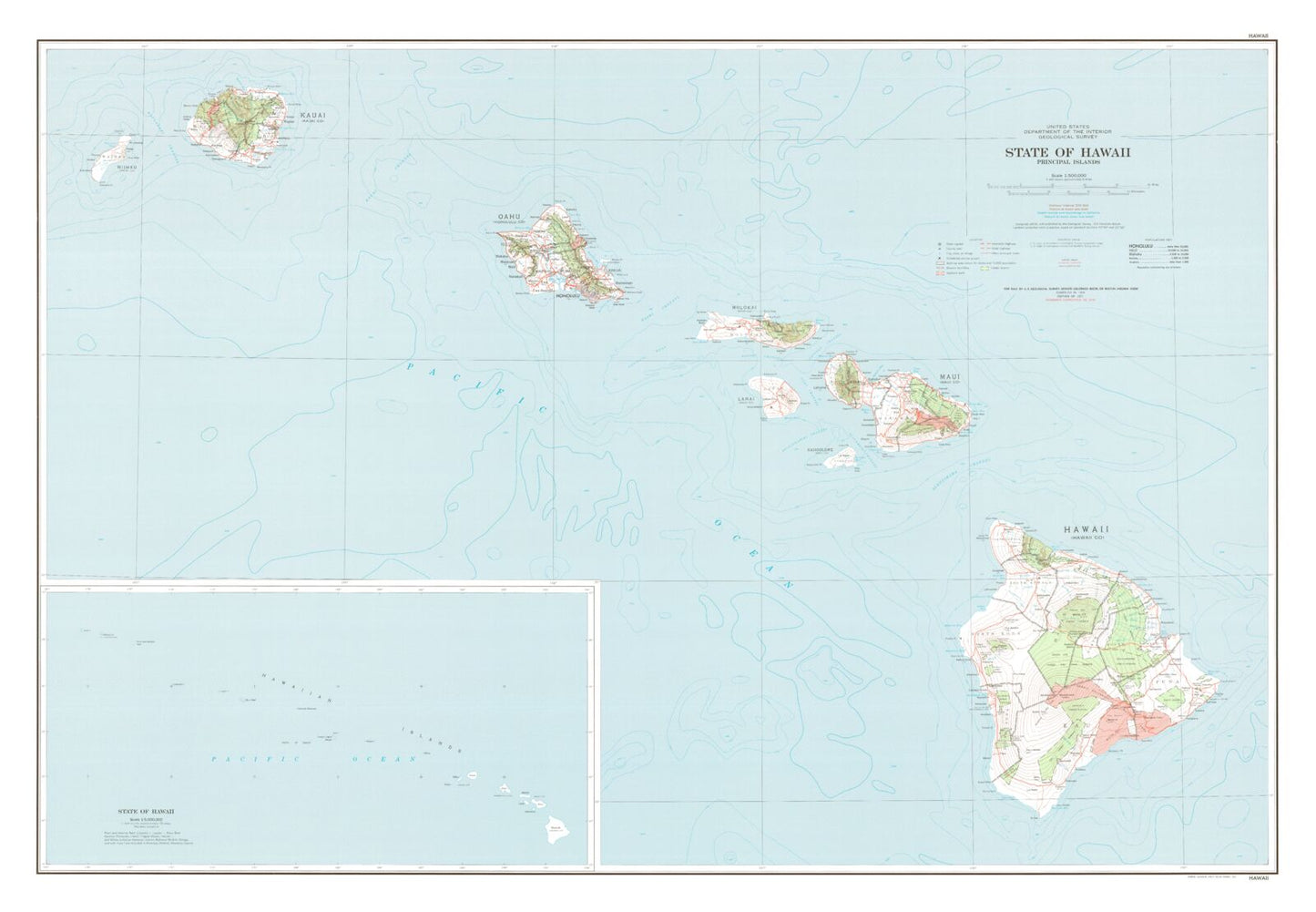 State of Hawaii Topographic Map