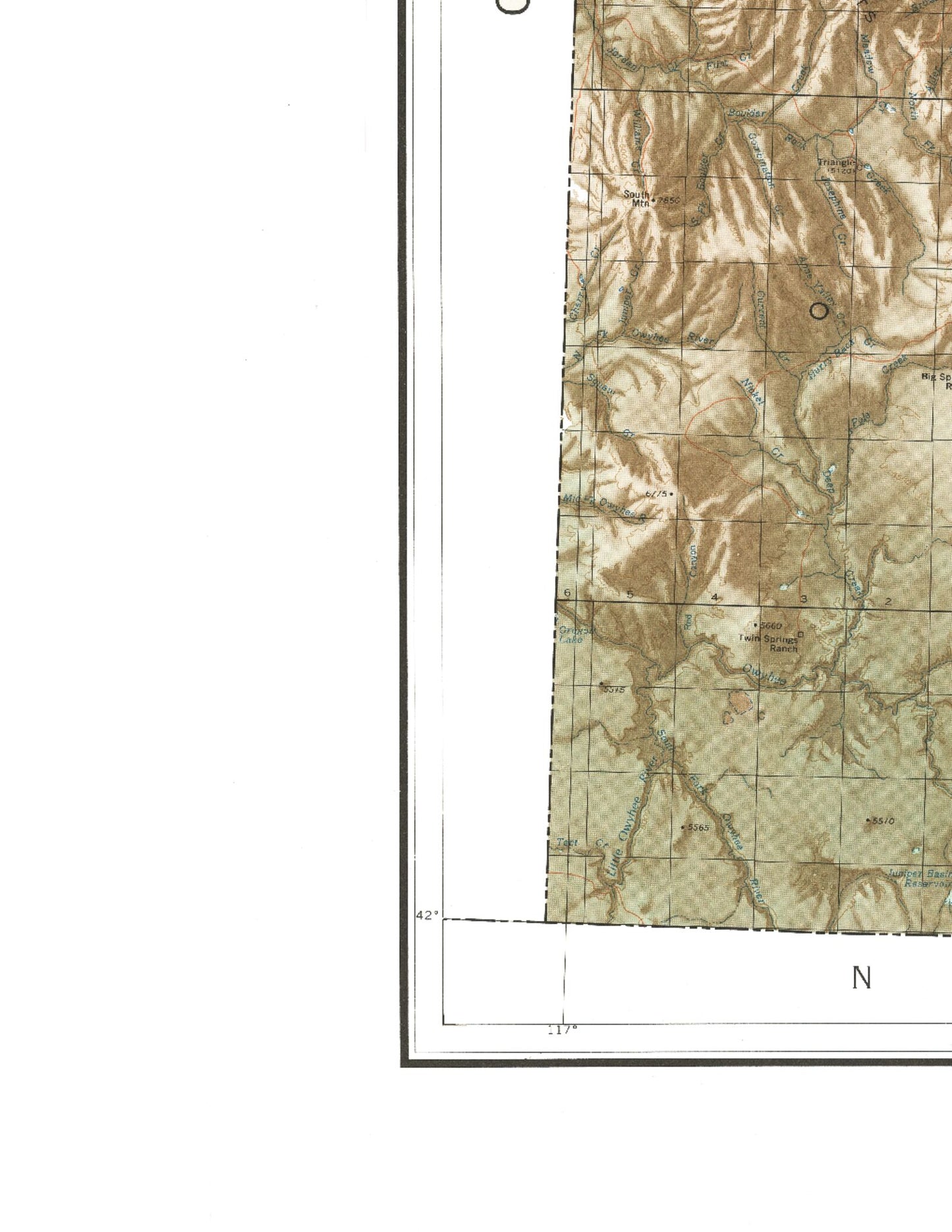 State of Idaho Shaded Relief Topo Map