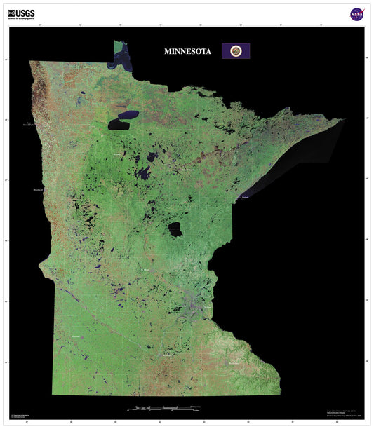 State of Minnesota Satellite Map