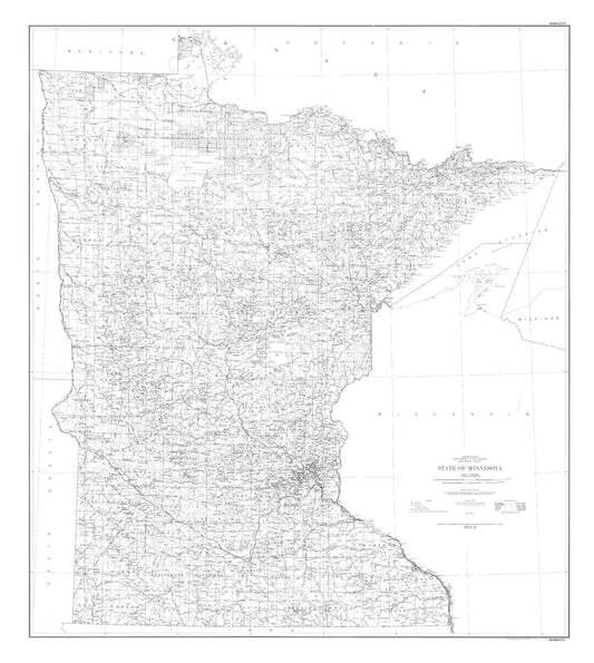 State of Minnesota Line Drawing Map