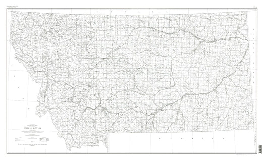 State of Montana Line Drawing Map