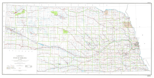 State of Nebraska Base Map Map