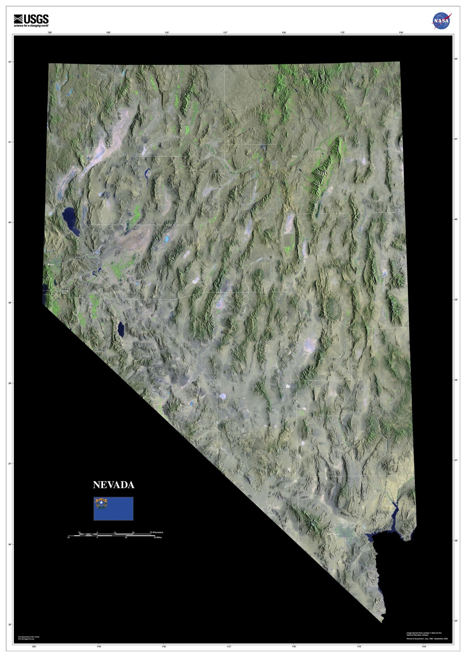 State of Nevada Satellite Map