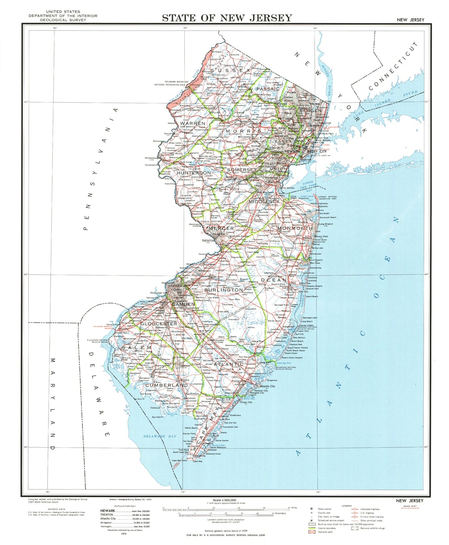 State of New Jersey Base Map Map