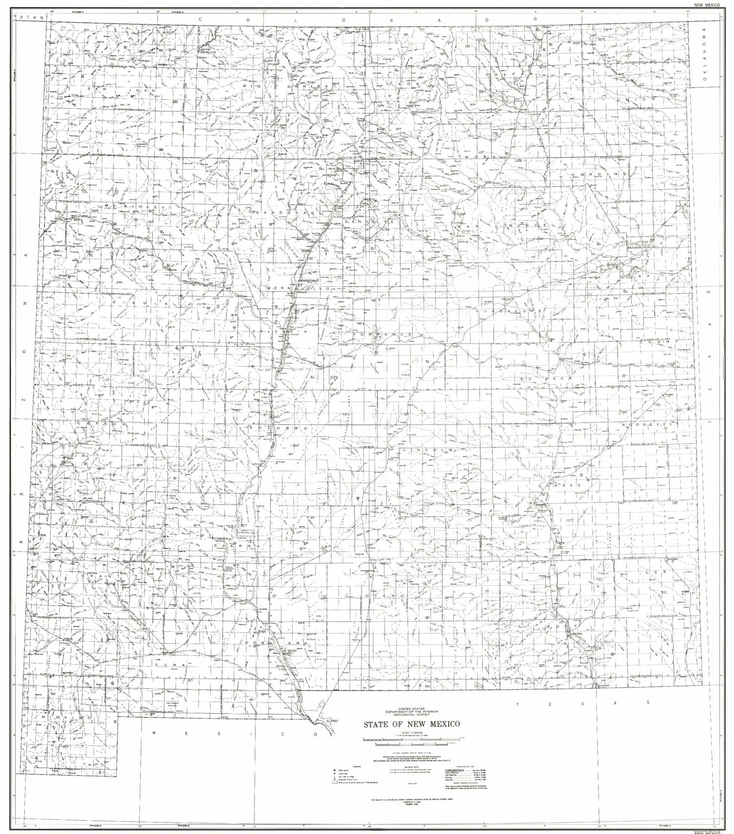 State of New Mexico Line Drawing Map