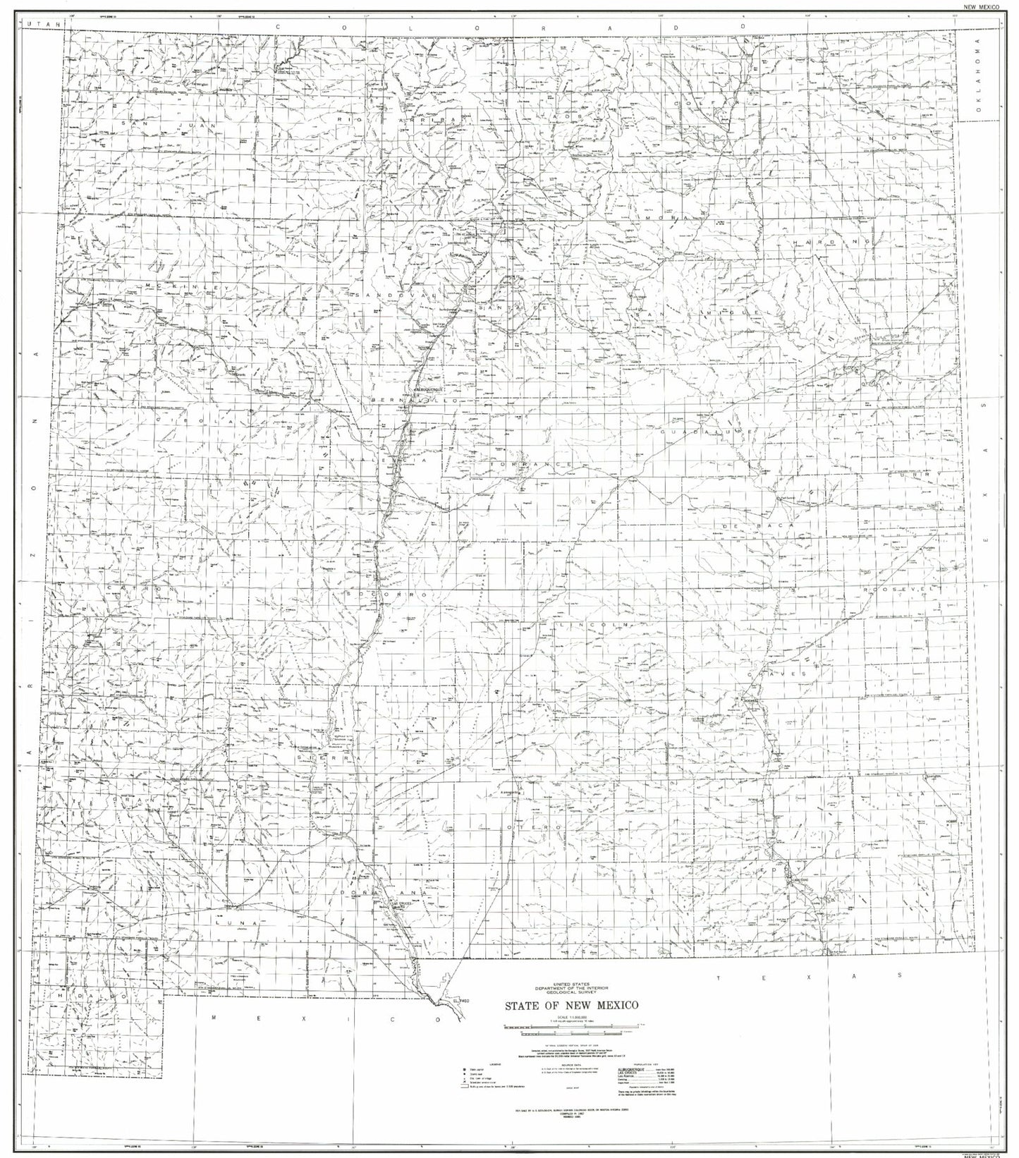 State of New Mexico Line Drawing Map