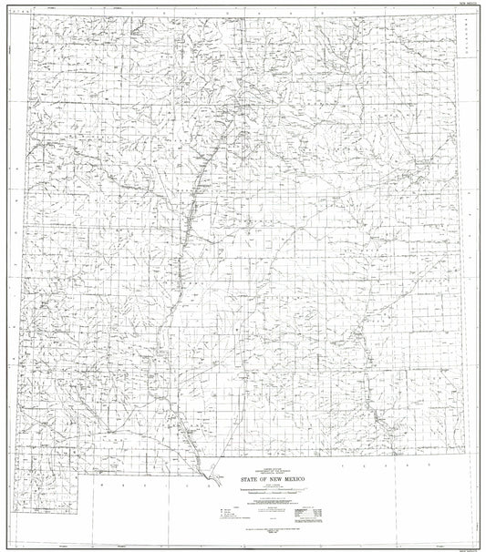 State of New Mexico Line Drawing Map