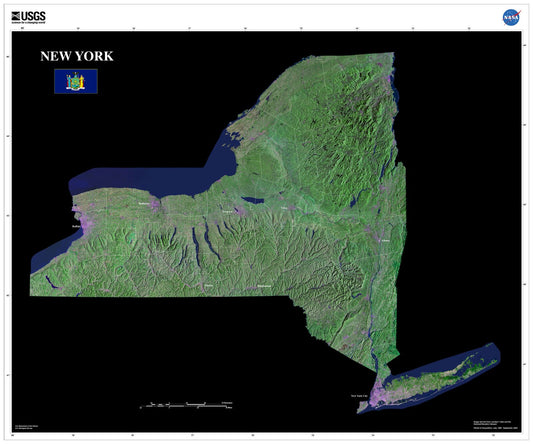 State of New York Satellite Map