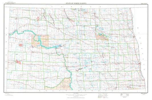 State of North Dakota Base Map Map