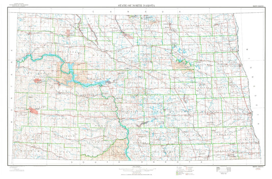 State of North Dakota Topographic Map