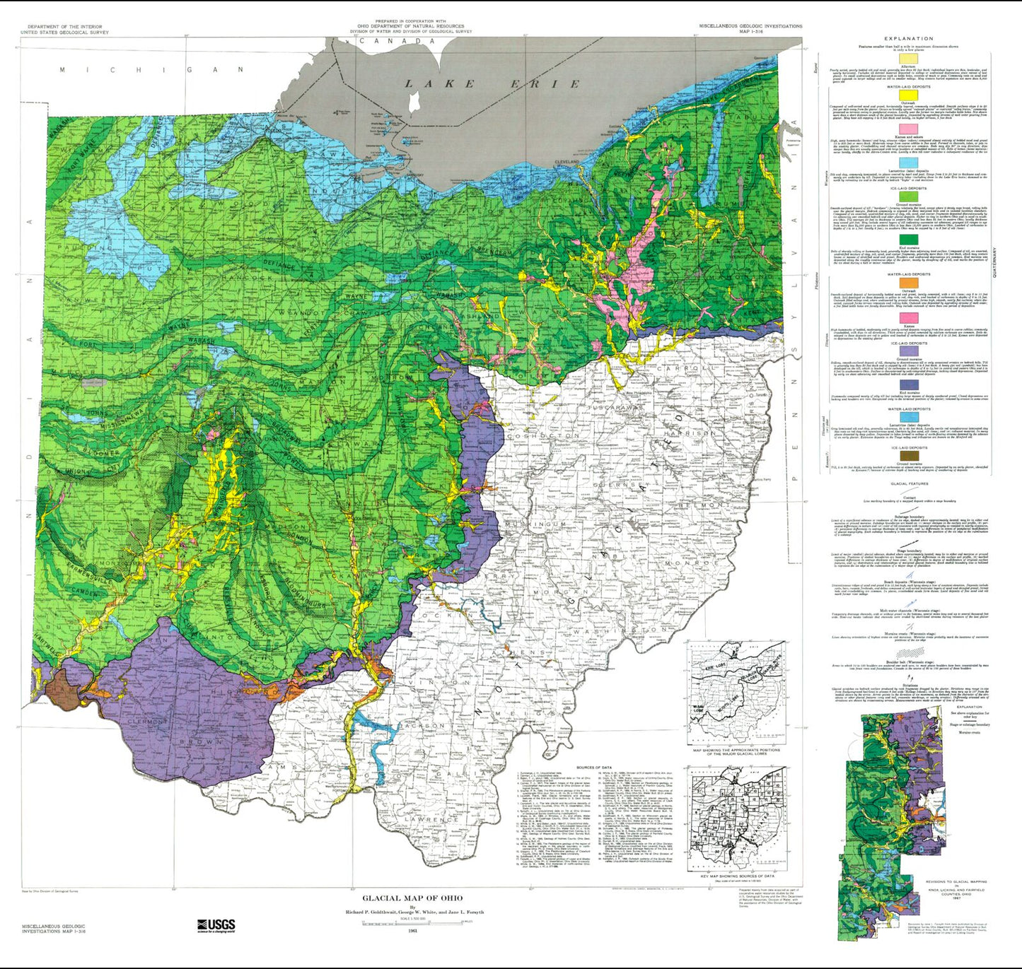 State of Ohio Glacial Map