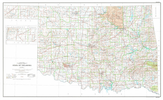 State of Oklahoma Topographic Map