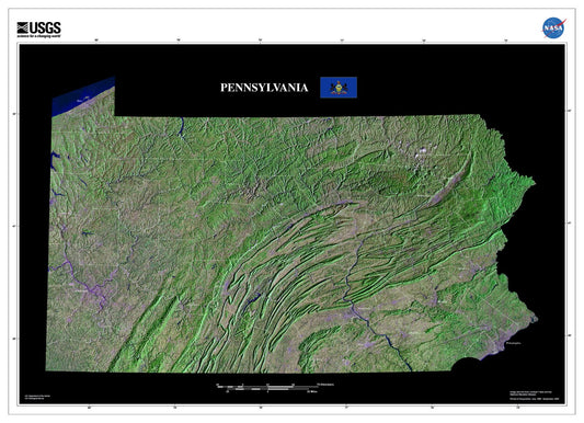 State of Pennsylvania Satellite Map