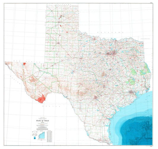 State of Texas Topographic Map