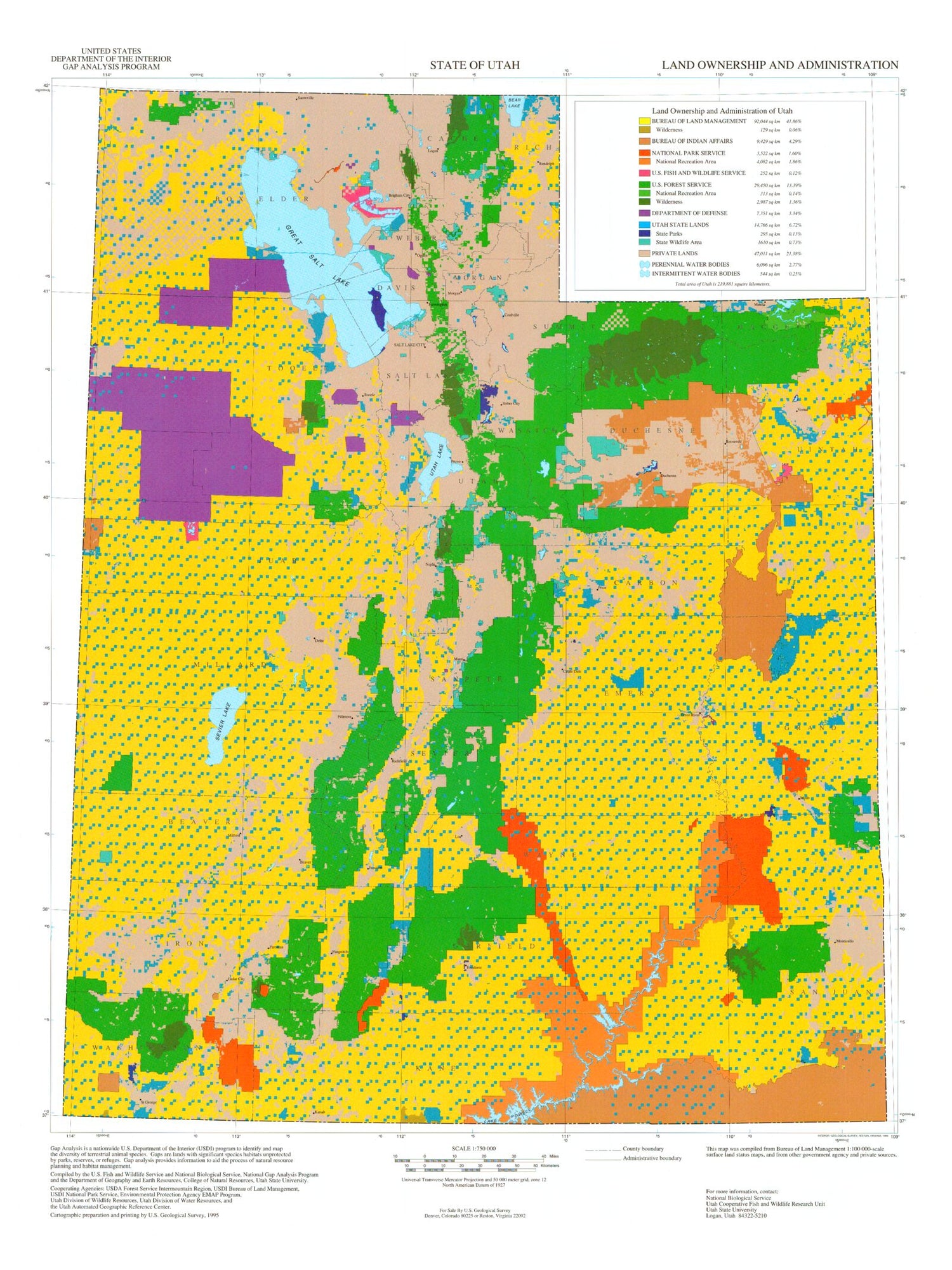 State of Utah Land Ownership Map