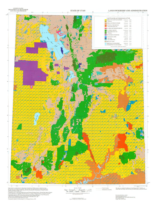 State of Utah Land Ownership Map