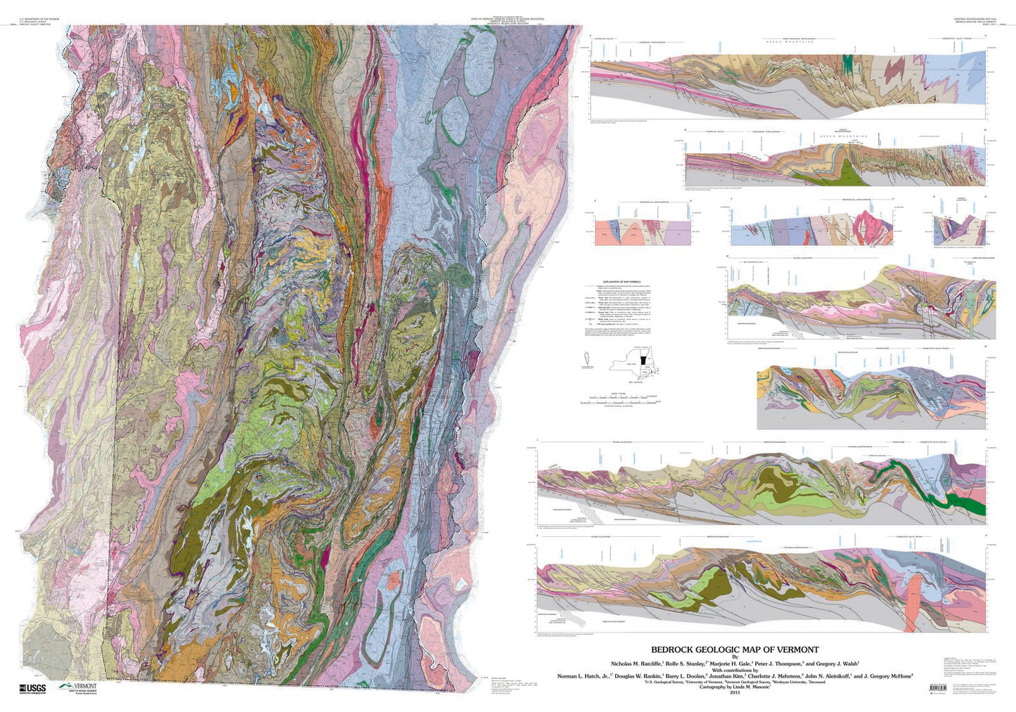 State of Vermont South Geologic Map