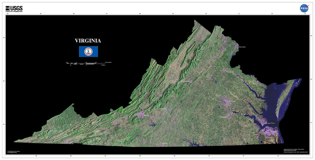 Virginia Base Map State of Virginia Maps – MyTopo Map Store